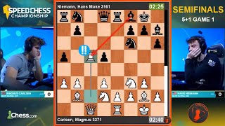 🎦 Watch Magnus Carlsen CRUSH Hans Niemann in Speed Chess Championship 2024 SEMIFINAL 1 [upl. by Sualakcin]