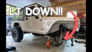 The Repo LJ is getting torn apart Jeep Wrangler Axle Swap [upl. by Sherborne17]