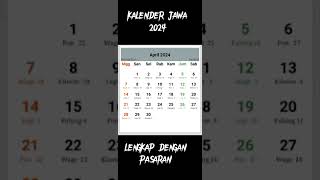 Kalender Jawa 2024 Lengkap Dengan Pasaran [upl. by Salzhauer]