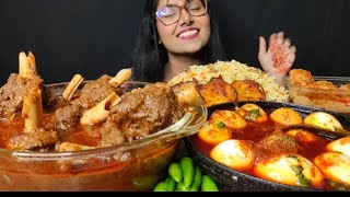 eating testy spicy mutton curry egg curry rice eating mukbang video llmukbang asmr food viral [upl. by Anyl]