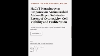 HaCaT Keratinocytes Response on Antimicrobial Atelocollagen Substrates Extent of Cyt  RTCLTV [upl. by Rann197]