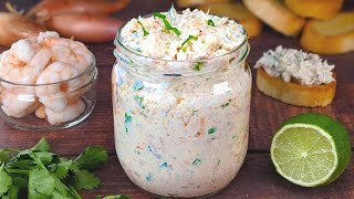 Fait en 5 min pour impressionner vos invités  Rillettes de crevettes crémeuse  Recette tartinade [upl. by Nyrual]