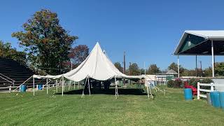 The Tent Goes Up on the Lucketts Vintage Market [upl. by Ahsenod299]