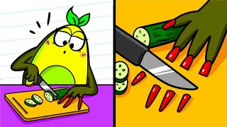 FUNNY GIRLY PROBLEMS WITH LONG NAILS  Relatable Facts and Funny Fails by Avocado Family [upl. by Abana]