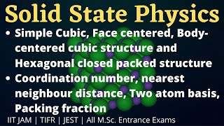 SSP07  Simple cubic  FCC  BCC  HCP  Packing fraction  Two atom basis  Coordination number [upl. by Nosoj103]