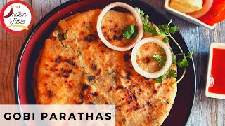 Gobi Parathas  How to make healthy Gobi Parathas  Stuffed Cauliflower Bread [upl. by Tseng]