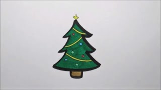 Zo teken je een kerstboom  How to draw a christmas tree [upl. by Esoryram]