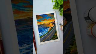 Beautiful Sunset Painting Acrylic Painting shorts sunset viralvideo [upl. by Yniattirb]