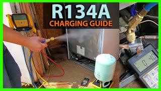 How To Recharge Freezer or Refrigerator  Adding Refrigerant or Freon to R134A Appliance [upl. by Rema]