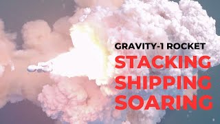 CHINESE GRAVITY1 ROCKET Stacking Shipping to Sea launch pad and Spectacular blast off [upl. by Ivatts]