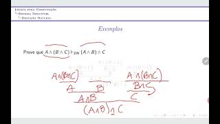 Lógica Proposicional Sistema de Dedução Natural no Estilo Gentzen  Exemplo das Regras de Conjunção [upl. by Cyndy]