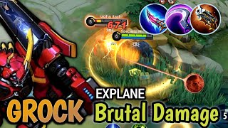 Grock Exp Lane Brutal Damage  Build Top 1 Global Grock  MLBB [upl. by Gardy]