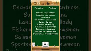 Masculine  Feminine 107 exam gender english englishgrammar [upl. by Valerlan]