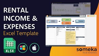 Rental Income Expenses Excel Template  Landlords Spreadsheet [upl. by Arahahs]