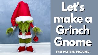 Lets Make an Easy Grinch GnomeChristmas GnomeNo Sew Gnome [upl. by Nick]