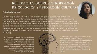 Antropologia Psicologica Psicologia Cultural [upl. by Kathy]