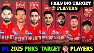 PBKS TARGET PLAYERS FOR MEGA AUCTIO 2025  PBKS TOP 10 TARGET🎯 PLAYERS  pbks ipl2025cricket [upl. by Iover]