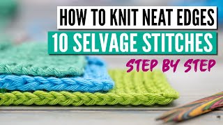 How to knit neat edges  The 10 best edge stitches in knitting [upl. by Assele]