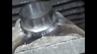 107 harley panhead head exhaust spigot repair welding amp machining by tatro machine [upl. by Leseil119]