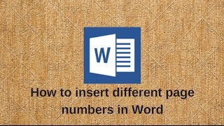 How to insert different page numbers in Word [upl. by Soule]