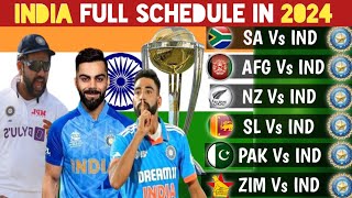 India Cricket Upcoming All Series Schedule 2024  India Cricket Futures Tour Programs 2024 [upl. by Virgin791]