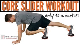 15Minute Core Workout with Sliders  The best slider exercises for a 6pack stomach [upl. by Aylward]