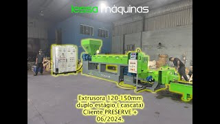 Extrusora de plastico recicladora 120 150mm Preserve [upl. by Nevile278]