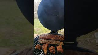 Saint Louis style ribs prepped amp Ready On the Char Griller Akorn [upl. by Fredra]