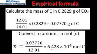 12 Calculating empirical formula from combustion analysis [upl. by Onit]