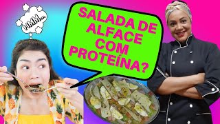 Receita Low Carb de Salada de Alface com Proteína [upl. by Aivilys959]