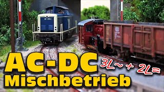 Märklin AC und Zweileiter DC auf einem Gleis – So geht H0Mischbetrieb Unterpreuschwitz 01 [upl. by Nayhr]