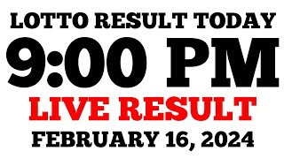 Lotto Result Today 9PM Draw February 16 2024 Friday PCSO LIVE Result [upl. by Hayyikaz269]