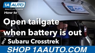 How to Open Tailgate When Battery Is Out 1417 Subaru Crosstrek [upl. by Ardle]