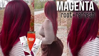 Refresh Red Hair amp ROOT TOUCH UP  LOREAL HICOLOR HIGHLIGHTS MAGENTA  Adore Magenta  Raging Red [upl. by Libre355]