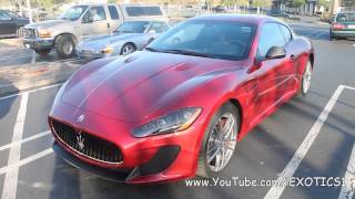 Red Maserati GranTurismo MC Stradale  In Detail Startup Rev Accelerate [upl. by Llessur113]