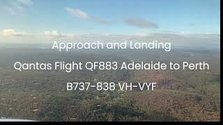 Qantas QF883 Adelaide to Perth approach and landing Runway 24 September 2023 [upl. by Rebak232]