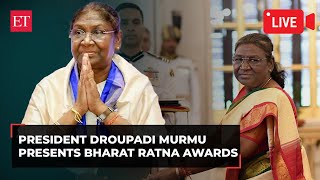 President presents Bharat Ratna to 2024 recipients  LIVE [upl. by Harman]