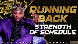 Running Back Strength of Schedule Rankings  2024 Fantasy Football [upl. by Zealand685]