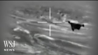 Watch Israel Releases Footage of Iranian Drone Missile Interception  WSJ News [upl. by Krischer]