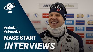 World Cup 2324 AntholzAnterselva Men Mass Start Interviews [upl. by Flavia976]