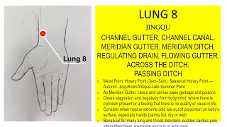 LUNG 8 JINGQU CHANNEL GUTTER CHANNEL CANAL MERIDIAN GUTTER MERIDIAN DITCH REGULATING DRAIN [upl. by Ko]