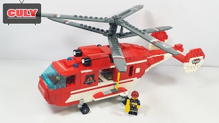 Ráp Lego máy bay trực thăng cứu hộ loại to lính cứu hỏa đồ chơi trẻ em brick toy helicopter fir [upl. by Eelrihs290]