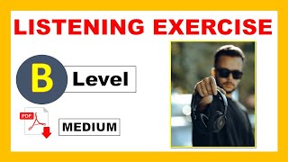 Listening Test  Level B Medium  PDF multiple choice questions  Easy English Lesson [upl. by Venditti]