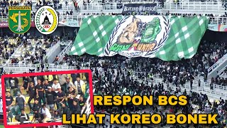 Begini Reaksi BCS lihat Koreo Bonek di Tribun Kidul Stadion GBT  Persebaya vs PSS Sleman [upl. by Rowena]