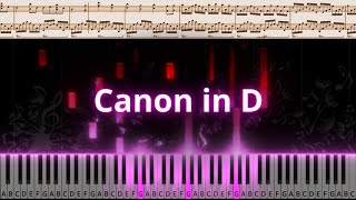 Canon in D by Johann Pachelbel  Easy Piano Version Tutorial sheet music [upl. by Tiffany]