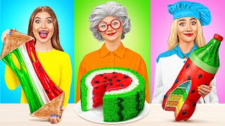 Me vs Grandma Cooking Challenge  Delicious Recipes by Jelly DO Challenge [upl. by Eustis257]