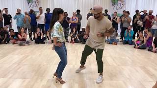 Albir Rojas amp Rina Arai fun Kizomba Fusion demo [upl. by Debbi]