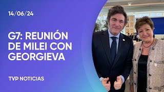 Reunión clave de Milei con Kristalina Georgieva en el G7 [upl. by Jacinda]