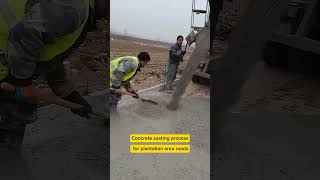 Concrete casting process for plantation area roads [upl. by Ashbaugh]