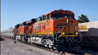 BNSF Trains  LA OCS Priority Stacks amp More  Winter 2022 4K [upl. by Selda]